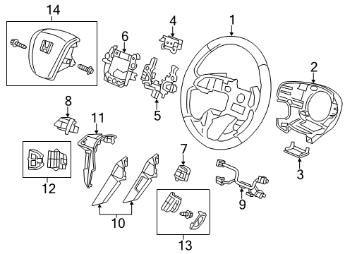 2011 Honda Odyssey Steering Column & Wheel, Steering Gear & Linkage Switch Assy., Navigation Guide& HFT *NH658L* (DJ INTERIOR SILVER) Diagram for 35890-TK8-A01ZA