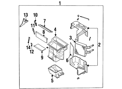1998 Nissan 200SX HVAC Case Cooling Unit Assy Diagram for 27270-8B700