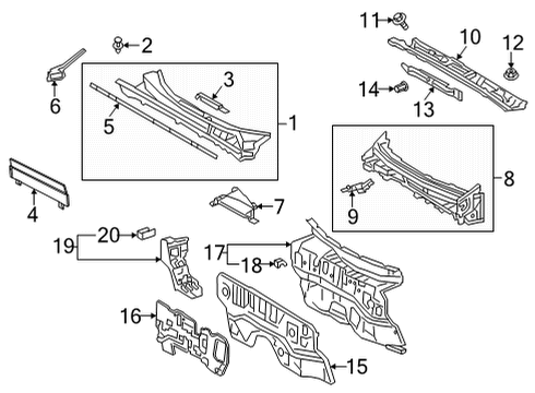 2022 Toyota Venza Cowl Insulator Diagram for 55210-48220