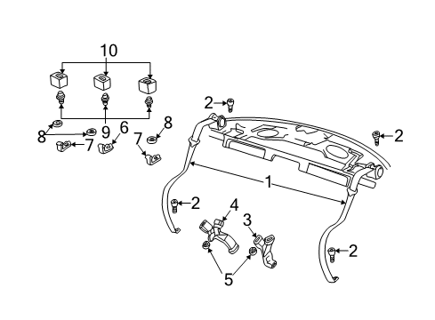 2006 Chevrolet Monte Carlo Seat Belt Outer Buckle Diagram for 19257744