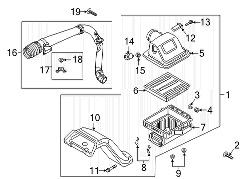 2021 Ford F-150 Air Intake Inlet Tube Bolt Diagram for -W712658-S439