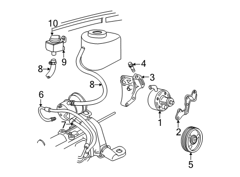 2001 Chrysler Voyager P/S Pump & Hoses, Steering Gear & Linkage Package-Inner End Diagram for 68019643AB