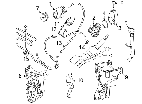 1999 Chevrolet S10 P/S Pump & Hoses, Steering Gear & Linkage Pump, P/S Diagram for 88963508