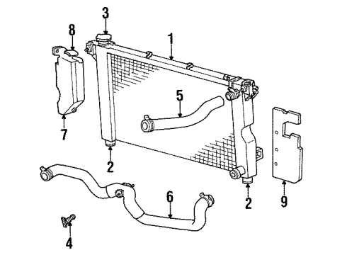 1996 Dodge Caravan Radiator & Components Hose-Radiator Outlet Diagram for 4682354