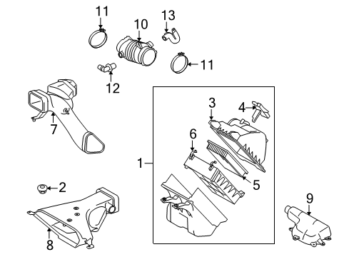 2015 Lexus RX450h Powertrain Control Air Cleaner Assembly Diagram for 17700-31792