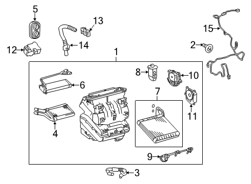 2016 Toyota Prius V Air Conditioner Evaporator Assembly Diagram for 87050-47150