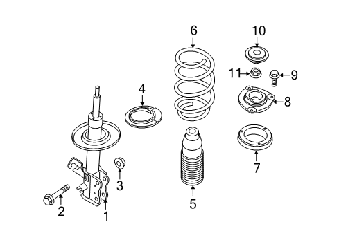 2012 Nissan Sentra Struts & Components - Front Bolt-Knuckle Arm Diagram for 40056-EN01B