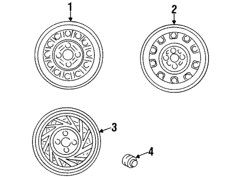 1996 Kia Sephia Wheels Aluminum Wheel 6JJX14WDC Diagram for K9965606040