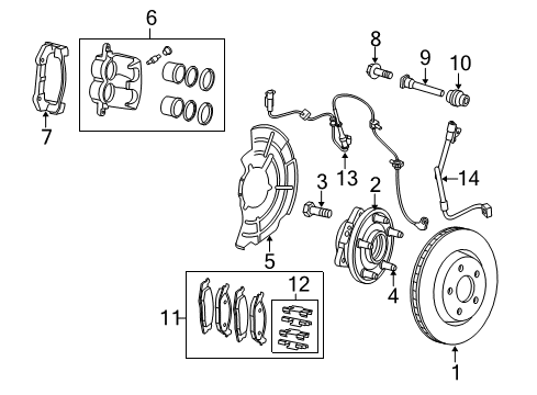 2008 Jeep Commander Anti-Lock Brakes Stud Hub Diagram for 6036424AA