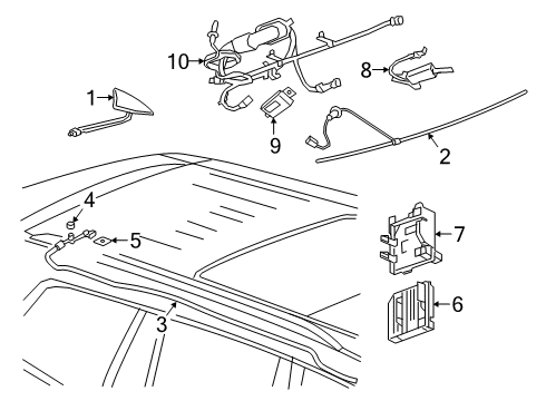 2020 Cadillac XT6 Antenna & Radio Amplifier Diagram for 84922478