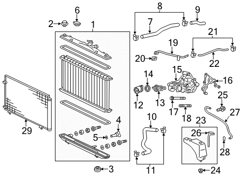 2012 Toyota Sienna Radiator & Components Clip, Hose Diagram for 96137-41501