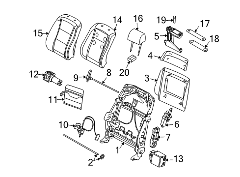 2005 BMW 530i Power Seats Lower Rear Panel Diagram for 52107015263