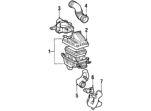 1987 Toyota Corolla Air Inlet Air Mass Sensor Diagram for 22250-02010