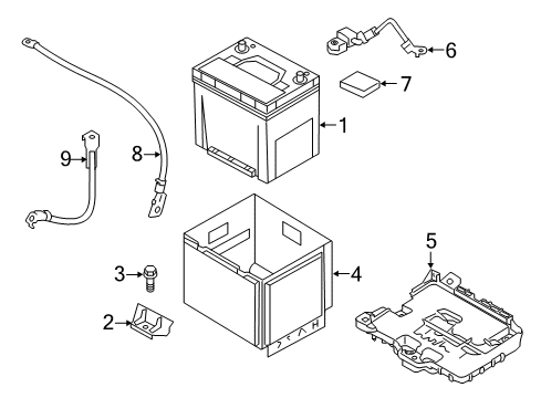 2015 Kia Rio Battery Battery Wiring Assembly Diagram for 918501W640