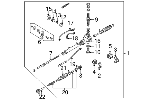 2000 Kia Spectra Steering Column & Wheel, Steering Gear & Linkage Rubber-Mounting Housing Diagram for 0K20132123