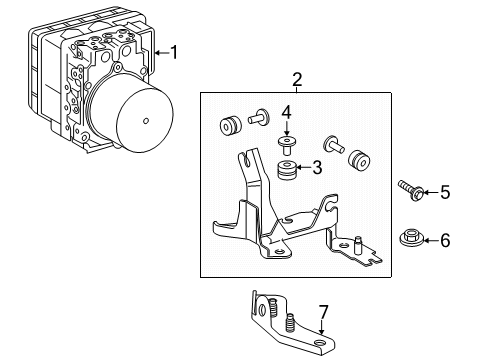 2020 Toyota 4Runner Anti-Lock Brakes Lower Bracket Diagram for 44592-35070