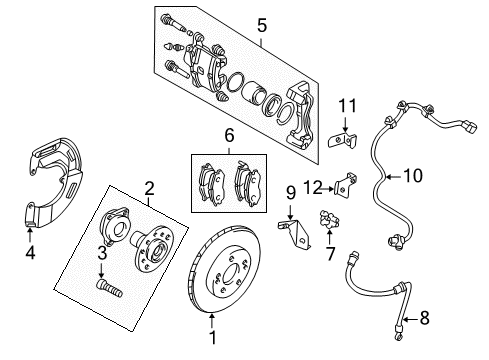 2001 Chrysler Sebring Hydraulic System Brake Rotor Diagram for MR389724