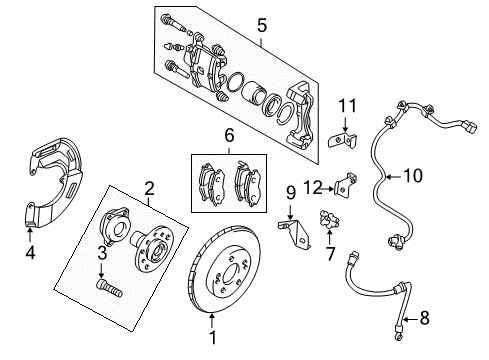 2005 Chrysler Sebring Front Brakes Boot-Front Brake CALIPER Diagram for MN102203