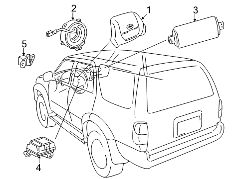 1999 Toyota 4Runner Air Bag Components Driver Air Bag Diagram for 45130-35361-C0