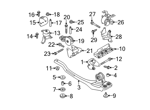 2009 Ford Escape Engine & Trans Mounting Mount Bracket Mount Bolt Diagram for -W500234-S439