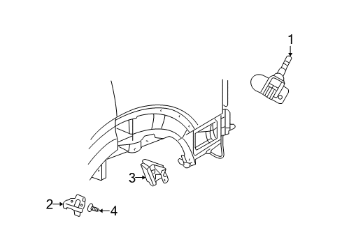 2009 Dodge Nitro Tire Pressure Monitoring Hardware-Mounting Diagram for 68020722AA