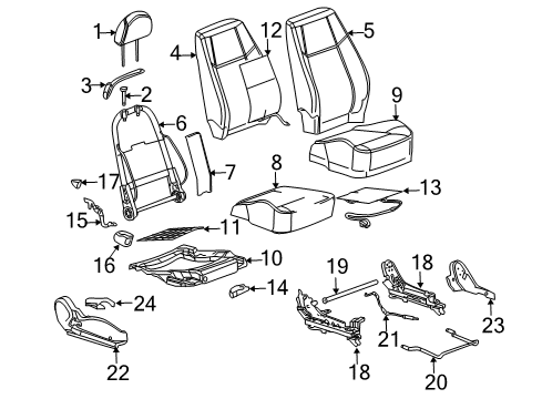2009 Chevrolet Cobalt Heated Seats Module Kit-Inflator Restraint Front Pass Presence (*"No Color" Diagram for 25902223
