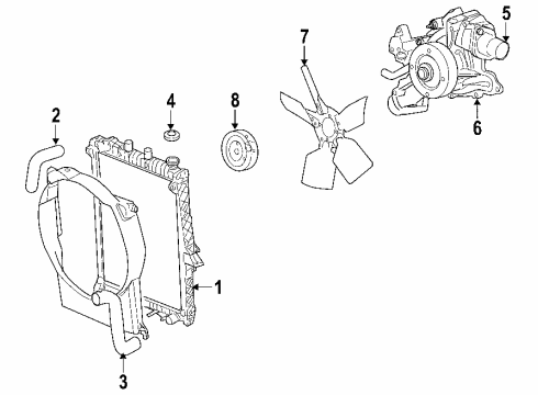 2006 Dodge Durango Cooling System, Radiator, Water Pump, Cooling Fan Clutch-Fan Diagram for 52028994AC