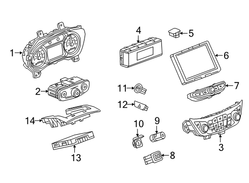 2018 Chevrolet Equinox Cluster & Switches, Instrument Panel Hazard Switch Diagram for 13409820