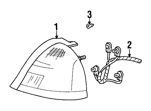 1998 Ford Crown Victoria Bulbs Tail Lamp Assembly Diagram for 3W7Z-13404-CA