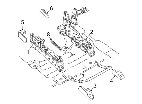 2006 Ford Crown Victoria Tracks & Components Seat Track Diagram for 5W7Z-5461705-AA