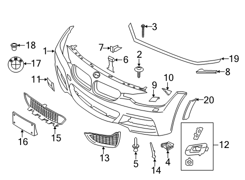 2019 BMW M4 Front Bumper Grommet - (2 Required Per Emblem) Diagram for 51318150943