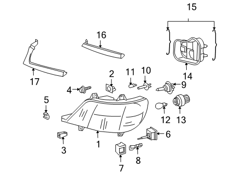 2005 Dodge Sprinter 2500 Headlamps Cover-Lamp Diagram for 5103685AA