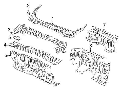 2022 Honda Insight Cowl COWL TOP ASSY., FR. Diagram for 74200-TXM-A00