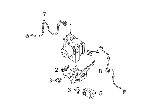 2012 Nissan Frontier ABS Components Bolt-Hex, Pp W/W/W & Pw 7T M6 Diagram for 08156-63033