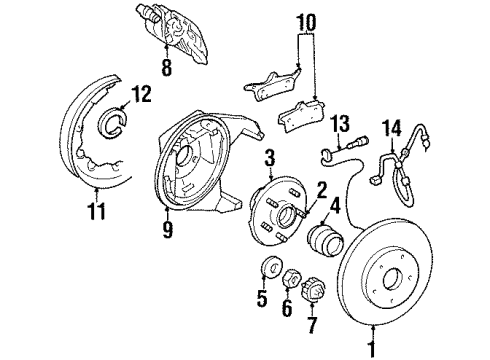 1999 Chrysler LHS Rear Brakes Brake Rotor Diagram for 4779018
