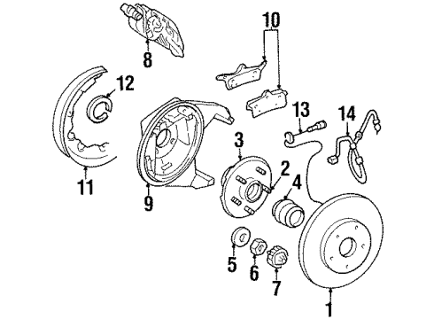 1999 Chrysler LHS Rear Brakes Rear Disc Brake Pad Diagram for 5080896AB