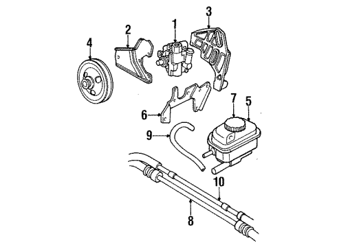 1998 Dodge Stratus P/S Pump & Hoses, Steering Gear & Linkage Line-Power Steering Pressure Diagram for 4764393AC