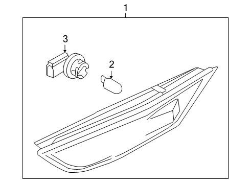 2011 Nissan GT-R Bulbs Lamp Side Marker LH Diagram for 26185-JF30A