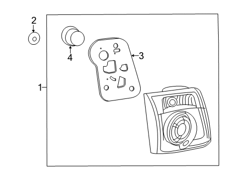 2009 GMC Acadia Bulbs Back Up Lamp Diagram for 20811960