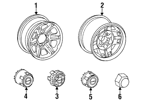 1992 Toyota Land Cruiser Wheels Front Wheel Hub Ornament Sub-Assembly Diagram for 42603-60140