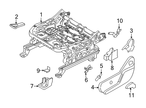 2020 Ford EcoSport Tracks & Components Adjust Handle Diagram for GU5Z-96620A84-A
