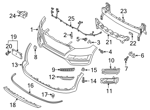 2020 Hyundai Tucson Automatic Temperature Controls Mounting Assembly-Licence Plate Diagram for 86910-D3500