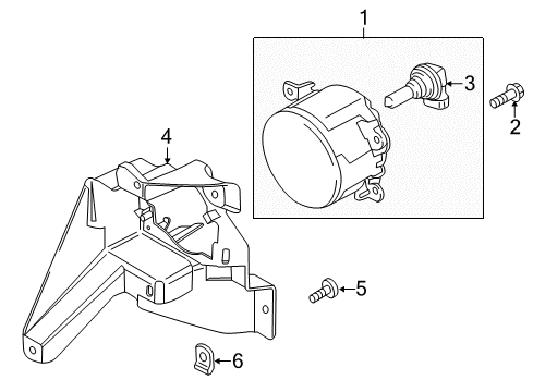 2014 Ford Fusion Fog Lamps Fog Lamp Assembly Diagram for DP5Z-15A201-D