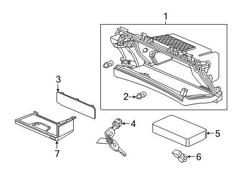 2021 Acura RDX Glove Box Light Assembly, Ambient Diagram for 34760-TJB-A01