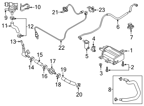 2019 Hyundai Santa Fe Powertrain Control CANISTER Assembly Diagram for 31420S2500