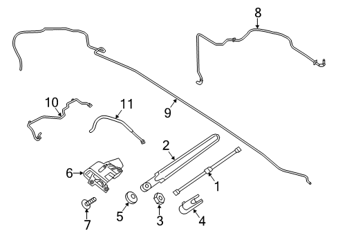 2016 Lincoln MKC Wiper & Washer Components Washer Hose Diagram for EJ7Z-17A605-E