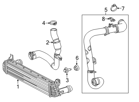 2016 Dodge Dart Intercooler Air Cooler Duct Inlet Diagram for 55111477AD