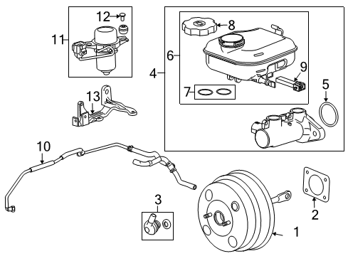 2015 Chevrolet Camaro Dash Panel Components Master Cylinder Diagram for 22956542