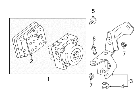 2017 Cadillac XTS Anti-Lock Brakes Control Module Diagram for 23345660