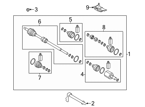 2022 Kia Forte Drive Axles - Front Pac K Diagram for 49541M7700